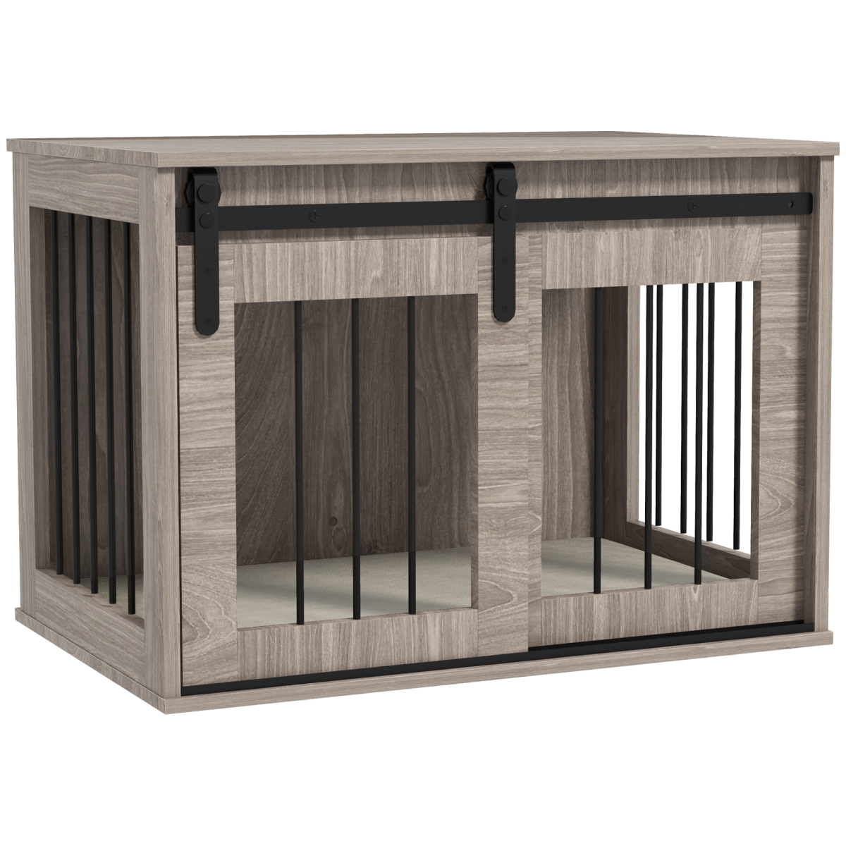 PawHut Dog Crate Furniture with Removable Cushion and Side Table