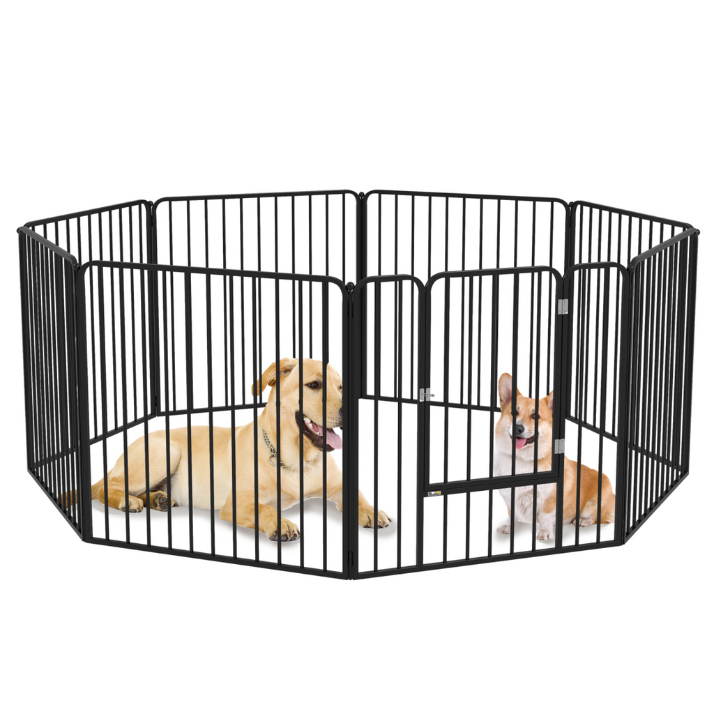 PawHut 80cm 8-Panel Heavy-Duty Dog Playpen for Small & Medium Dogs