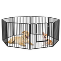 PawHut 80cm 8-Panel Heavy-Duty Dog Playpen for Small & Medium Dogs