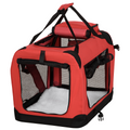 Foldable Pet Carrier Bag - Soft, Portable Cat Travel Cage, 60x42x42 cm, Red