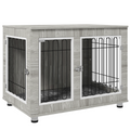PawHut Dog Crate End Table with Soft Cushion, Double Doors