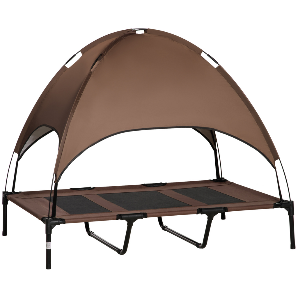 122cm Elevated Dog Bed with Canopy Tent — Outdoor Shelter & Shade