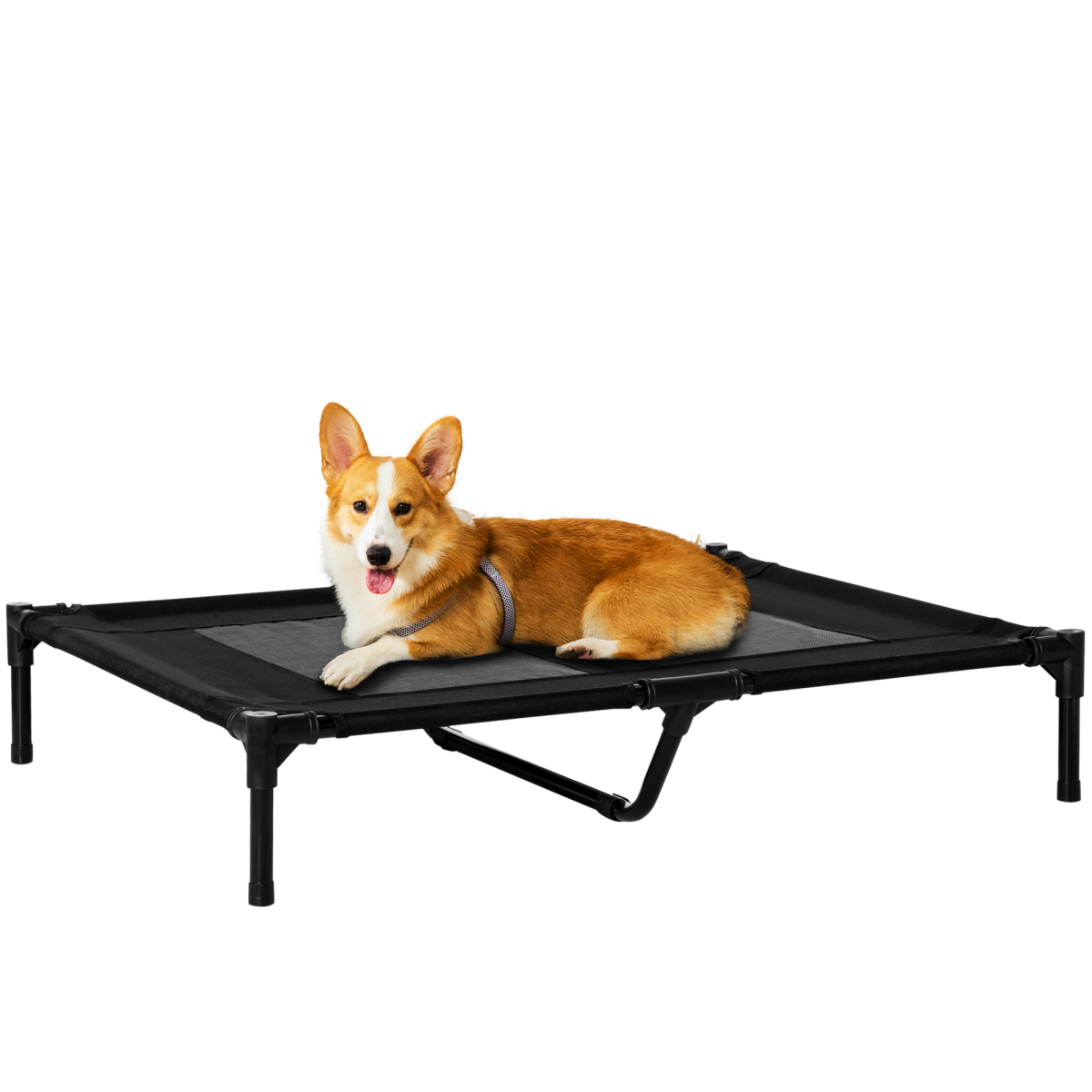 PawHut Large Portable Elevated Pet Cot Bed for Dogs & Cats Black