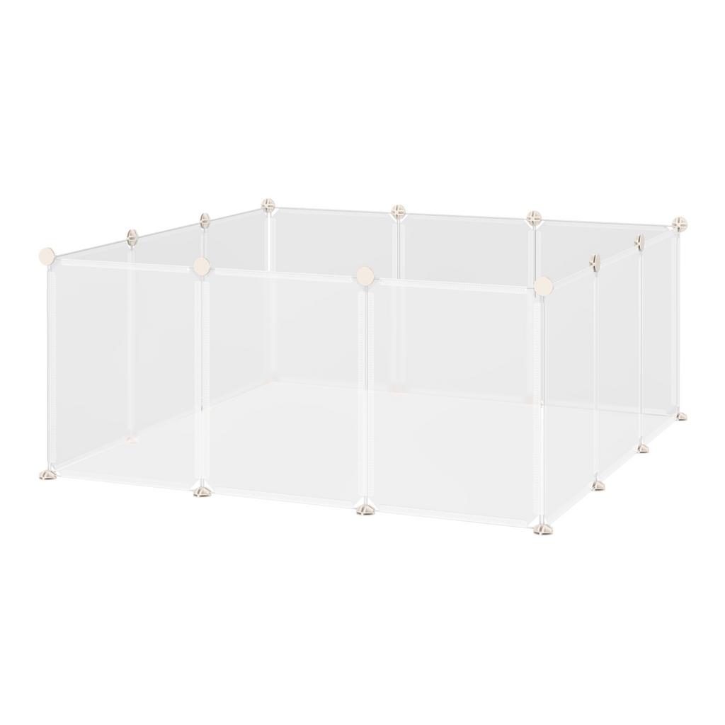 Pawhut DIY 12-Panel Pet Playpen Cage for Rabbits, Chinchillas & Guinea Pigs
