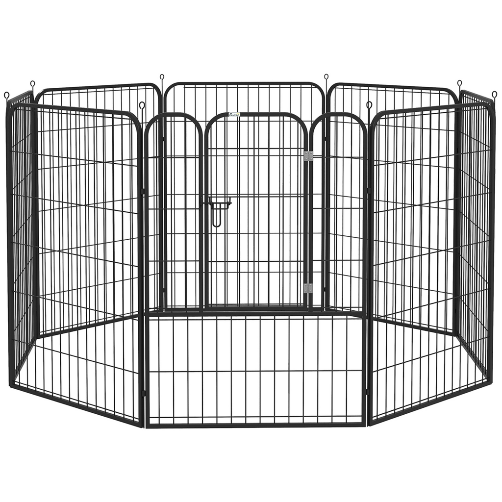8-Panel Foldable Metal Pet Playpen for Medium & Large Dogs - Indoor/Outdoor