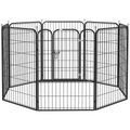 8-Panel Foldable Metal Pet Playpen for Medium & Large Dogs - Indoor/Outdoor