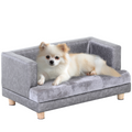 Grey Dog Sofa Bed for Small Dogs - Soft Padded Comfort