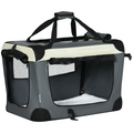 60cm Foldable Pet Carrier with Cushion - for Mini Dogs & Cats (Grey Pawhut)