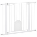 75-103 cm Pet Safety Gate - Pressure Fit Stair with Small Door Double Lock
