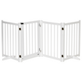 Pawhut Freestanding 4-Panel Pet Gate with 2 Support Feet for Doorways - White