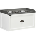 Elevated Pet Feeder with 21L Drawer Storage - For Large Dogs & Cats, White