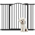 PawHut Adjustable 74-100cm Metal Pet Gate with Auto-Close, Black