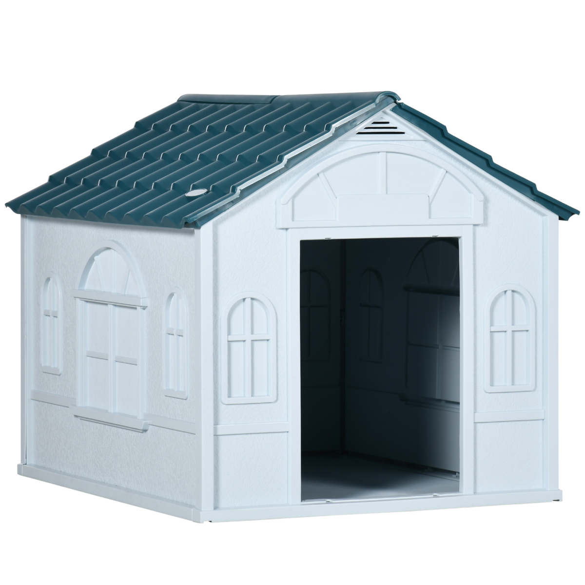 PawHut Weather-Resistant Outdoor Dog House for Medium Dogs - Blue