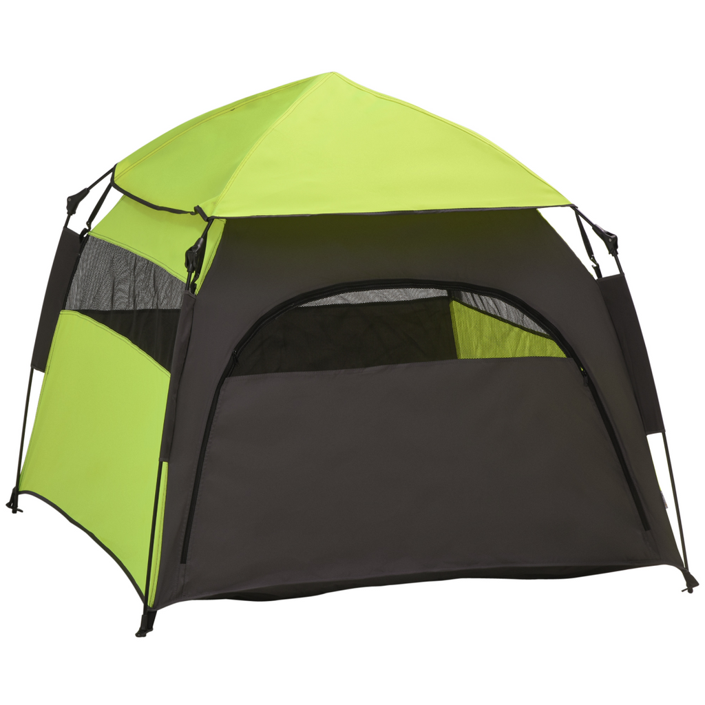 PawHut Foldable Pet Tent - Waterproof Oxford Cloth, Carry Bag, Green