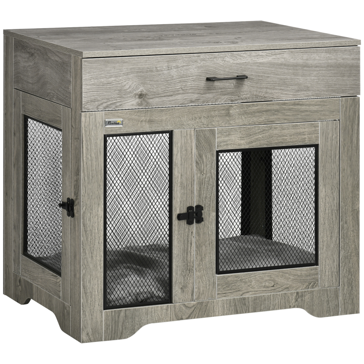 Furniture-Style Double-Door Dog Crate for Medium Dogs - Indoor Grey