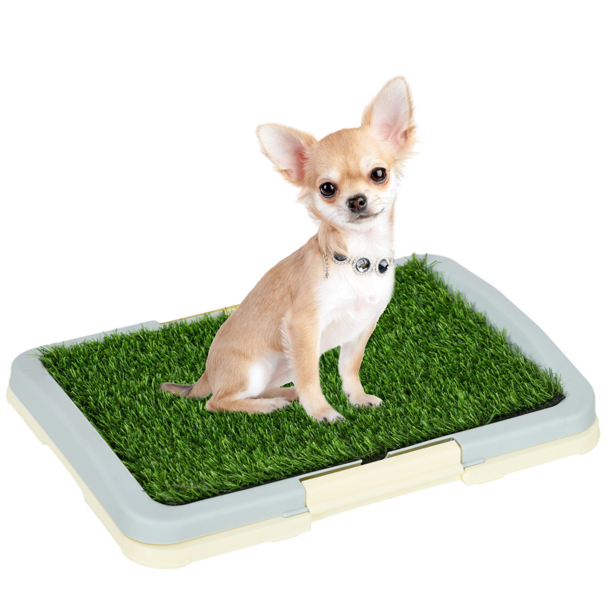 PawHut Indoor Dog Toilet with Artificial Grass, Grid Panel & Tray (46.5 x 34 cm)