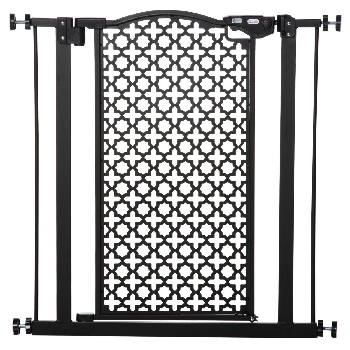 74-80 cm Pet Safety Gate - Auto-Close, Pressure-Fit, Double Locking, Black