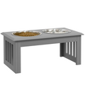 PawHut Elevated Stainless Steel Dog Bowl Feeder - Anti-Slip Grey