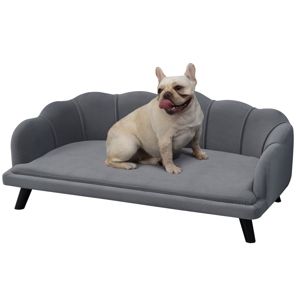 PawHut Dog Sofa Bed with Legs - For Medium to Large Dogs, Grey
