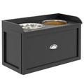 PawHut Raised Stainless Steel Dog Bowl with 21L Storage Drawer for Large Dogs
