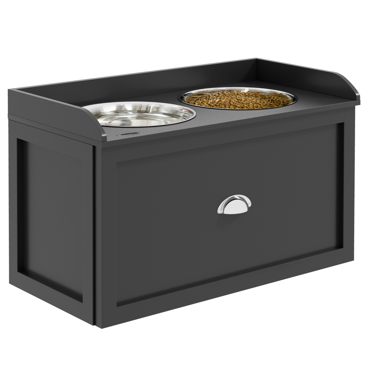 PawHut Raised Stainless Steel Dog Bowl with 21L Storage Drawer for Large Dogs