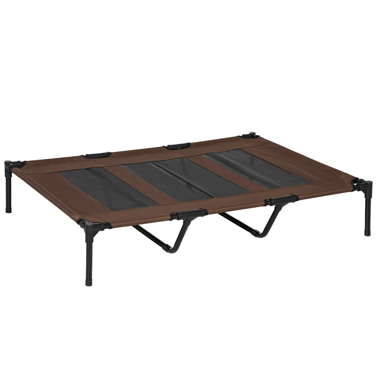 Cooling Elevated Dog Bed - Portable Raised Pet Cot for Indoor & Outdoor - Brown