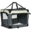 70cm Foldable Pet Carrier with Cushion - Cozy Grey for Small Dogs & Cats