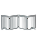 Solid Pine 4-Panel Folding Pet Gate with Stable Feet