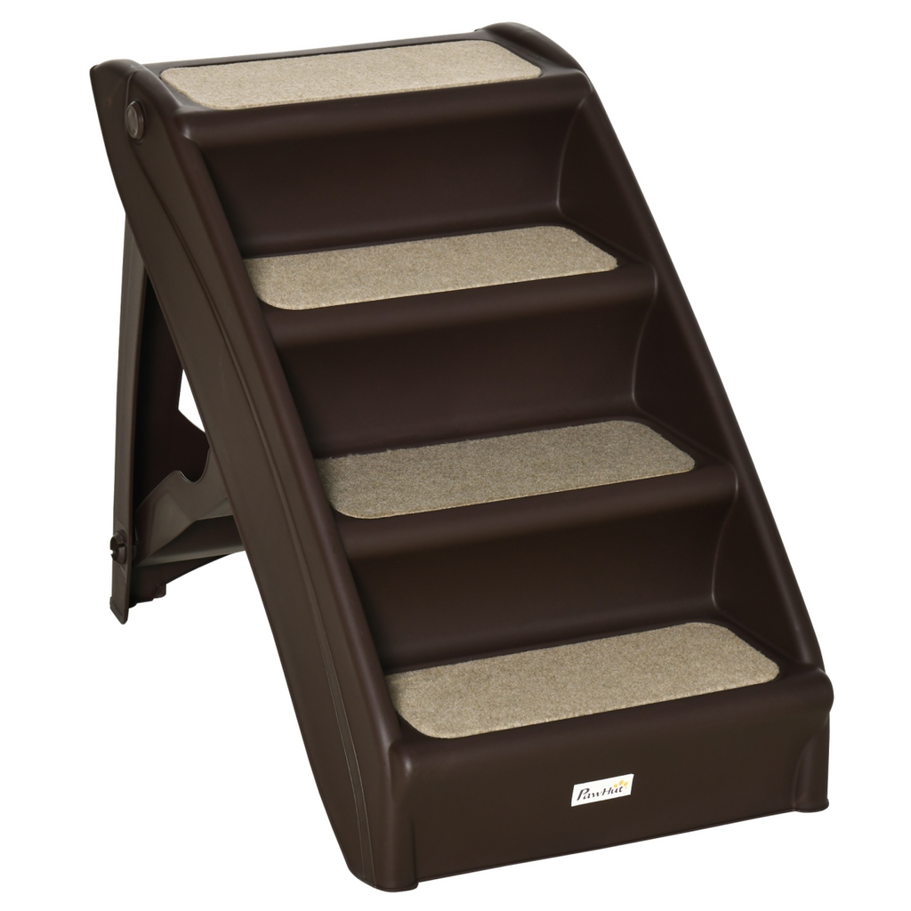 Portable Non-Slip Pet Steps for Bed & Sofa - Easy Access for Cats & Dogs, Brown