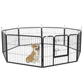 Pawhut 8-Panel Steel Pet Playpen and House - Indoor/Outdoor, Black