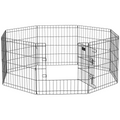 PawHut 24-Inch Pet Dog Playpen - Eight-Panel Metal Fence, Portable Run