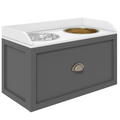 PawHut Raised Stainless Steel Dog Bowl with 21L Drawer for Large Dogs