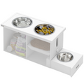 PawHut Elevated Dog Feeder with Slow-Feed Mat & Semi-Auto Dispenser
