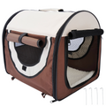 Foldable Mesh Pet Carrier for Small Dogs & Cats with Ground Stakes