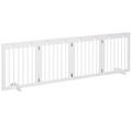 Freestanding 4-Panel Folding Wooden Dog Gate with Removable Feet