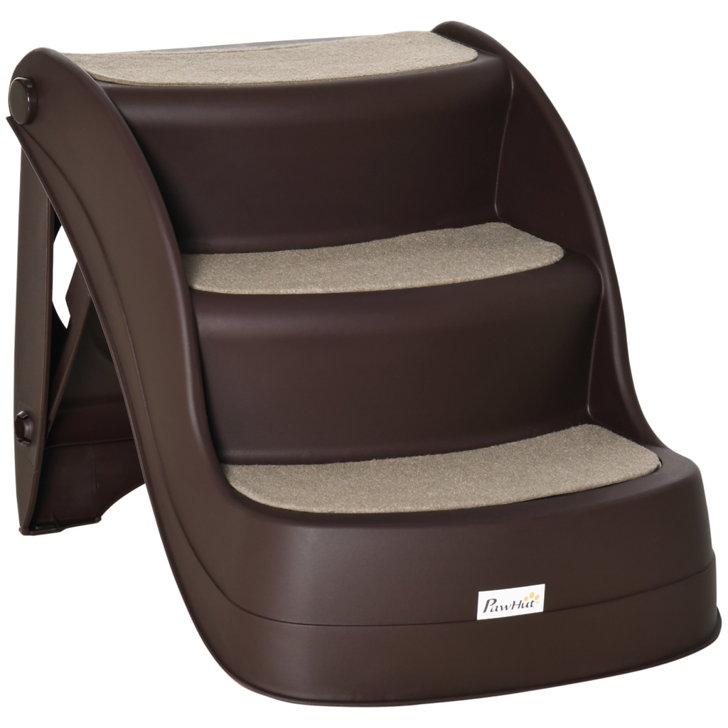 3-Step Portable Dog Stairs - Non-Slip, Foldable for Beds & Sofas