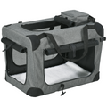 PawHut Folding Pet Carrier Bag House with Cushion, Grey, 60x41x41 cm