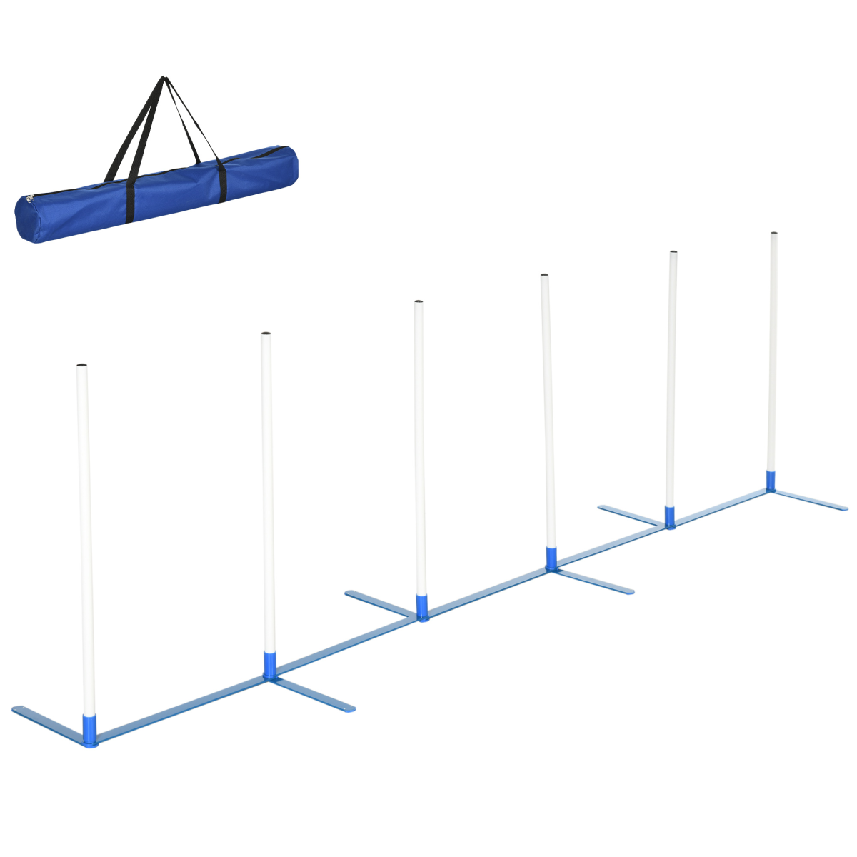 Six-Pole Dog Agility Starter Kit with Foldable Poles & Carry Bag