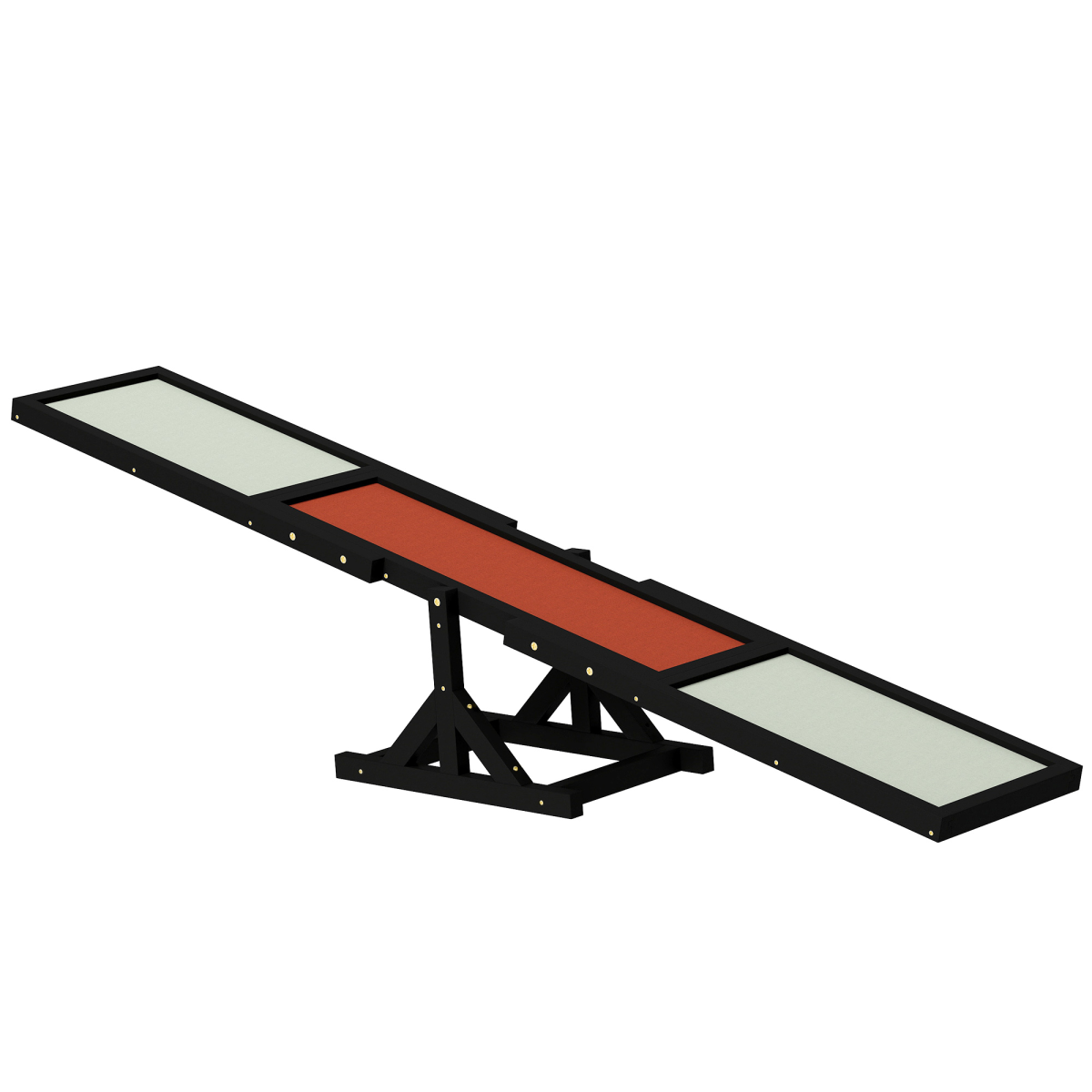PawHut Black Wooden Seesaw for Large Dogs - Anti-Slip, Outdoor-Ready