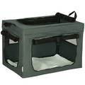 60cm Foldable Cat & Small Dog Carrier with Cushion - Grey