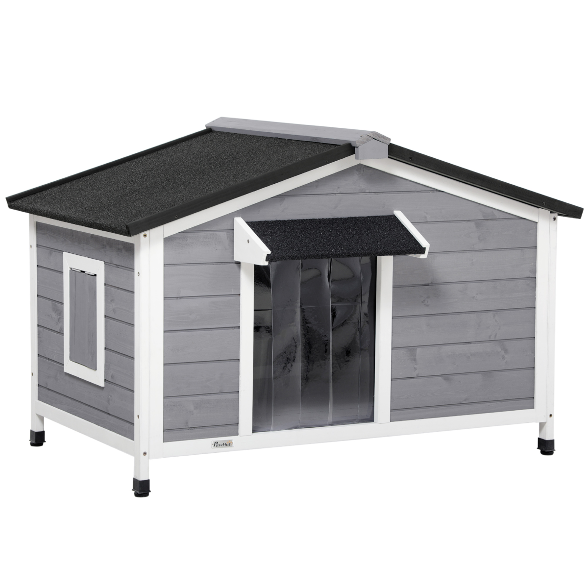 Large Outdoor Fir Wood Dog Kennel 109x79x72 cm - Grey