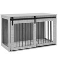 PawHut XL Dog Crate Furniture with Removable Cushion - Grey