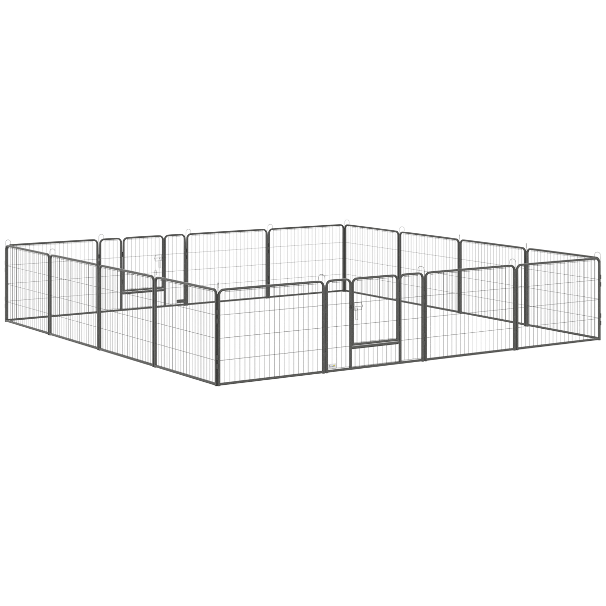 Heavy-Duty 16-Panel Dog Playpen, 2 Doors, 60 cm High, Indoor/Outdoor